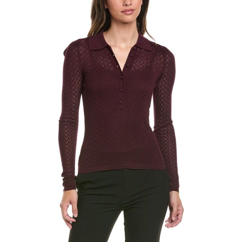 Generation Love Womens  Channah Heart Silk-Blend Sweater, Red